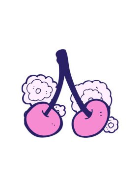 Çizgi film kirazlarının yıldız patlaması etkisi animasyonu