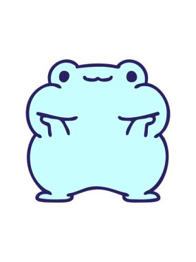 Dikkat çekici bir kurbağa çizgi filmi.