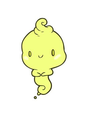 Tatlı çizgi film hayaletinin renk animasyonu değişiyor