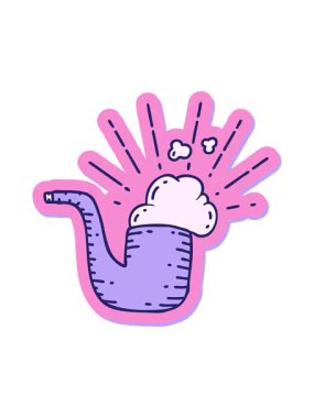 Dövme stili sigara piposunun hareketli çıkartması.