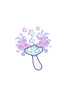 Yanıp sönen radyal çizgiler çizgi film karakteri mantarı animasyonu