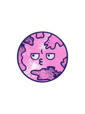 Dünya gezegeninin eski grunge çizgi filminin radyoaktif parlak animasyonu