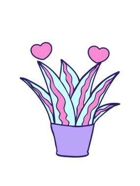 Karikatür çizim evinin dönen kalp animasyonu