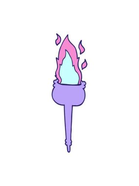 Çizgi film alevli kadehinin canlandırma efektini göster