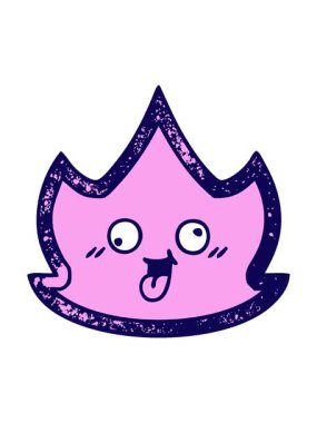 Bir ateşin eski grunge dokusunun neon ışık efekti animasyonu