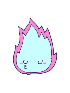 Sevimli çizgi film ateşinin canlandırmasını renklendir