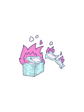 Yanan para çizgi filminin gösterişli satış animasyonu