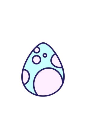 Tatlı Paskalya yumurtası tasarımı çiziminin zıplama hareketi animasyonu