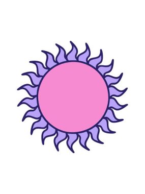 Klasik dövme güneşinin dönen hareketli animasyonu