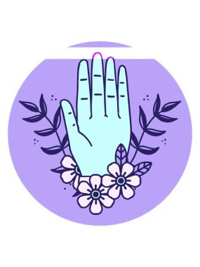 bir el ve çiçeğin ikonik dövme şeklindeki görüntüsünü canlandırın.