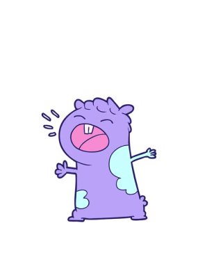 Gerbil illüstrasyonunun zıplama hareketi animasyonu