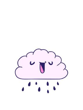 Çizgi film illüstrasyonunun animasyonunu genişletiyorum Kawaii hava durumu bulutu