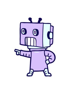 Çizgi film android karalamalarının neon ışık efektleri