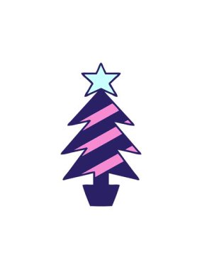 Dikkat çekici bir Noel ağacı çizgi filmi animasyonu.