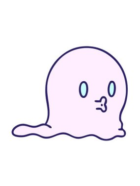 Ürkütücü bir hayaletin titreşimli hareketli karikatürü.