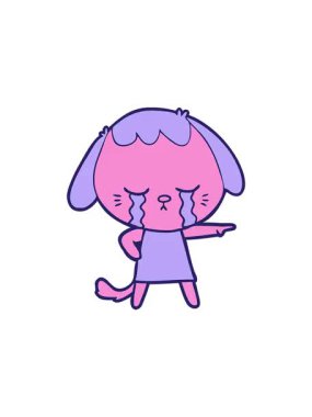 Ağlayan köpek çizgi filminin gösterişli satış animasyonu