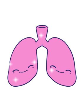 Ciğerlerin çizgi filminin ışıltılı etkisi