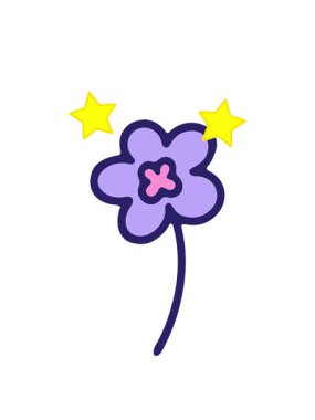 dönen yıldızlar basit çiçek tasarımı çizgi filminin animasyonu