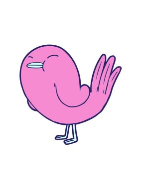 Karikatür karikatürü parlak kuşun hareketli animasyonu