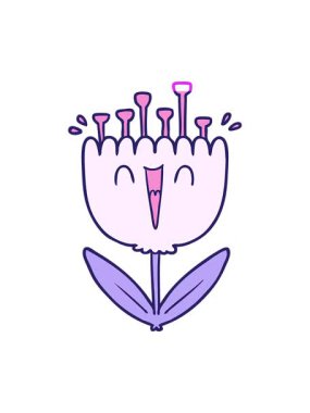 Çizgi film mutlu çiçeğin animasyonunu canlandırın.