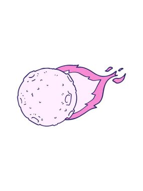 Çizgi film meteoritinin dönen hareketi