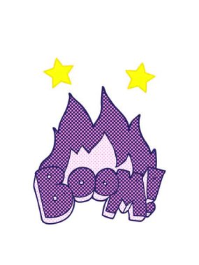 dönen yıldızlar serbest çizilmiş çizgi roman tarzı karikatür patlaması