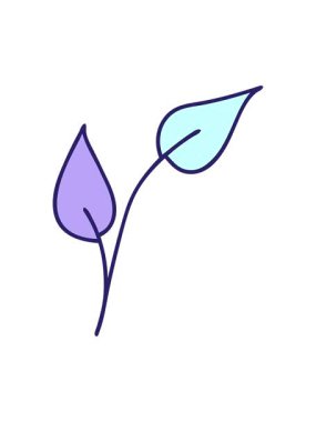 Yaprakların düz renk retro karikatürlerinin basınçlı canlandırması