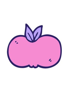 Karikatür karalama elmasının titreşimli animasyonu