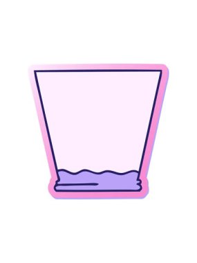 Garip bir el çizilmiş viski bardağının hareketli çıkartması.