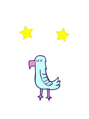 dönen yıldızlar papağan çizgi film elementinin animasyonu