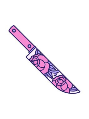 Hançer ve çiçeğin hareketli görüntüsü.