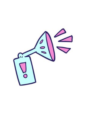 karikatür hava kornasının efekt animasyonunu göster