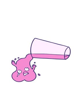 Dökülen su çizgi filminin hareketli animasyonu