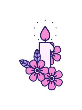 Mum ve çiçeğin canlandırmasını salla ve durdur