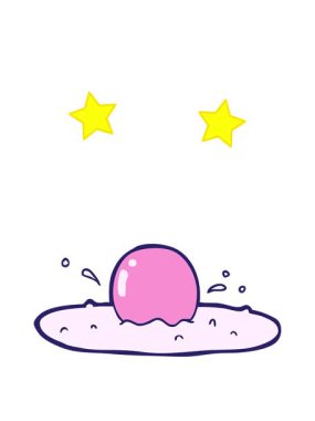 dönen yıldızların çizgi film animasyonu kızarmış yumurta.