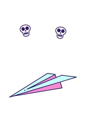 Geleneksel bir kağıt uçak stili olan dövme animasyonu.