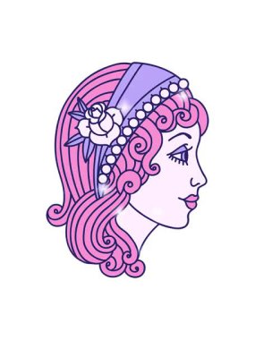 Bir çingene kafasının dövme stili görüntüsü simli efekt