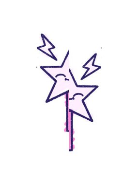 Sihirli değnek çiziminin bölünmüş hareket animasyonu