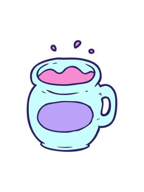 Çizgi film kupasının hareketli animasyonu.