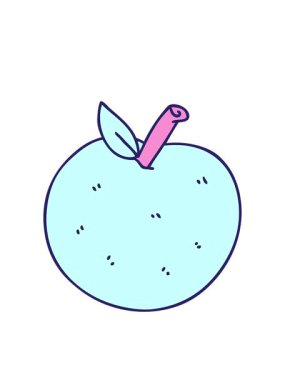 Yanıp sönen radyal çizgiler Elle çizilen tuhaf çizgi film elması animasyonu