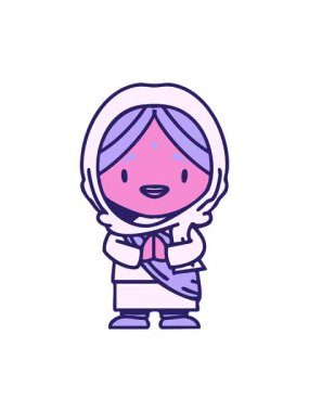 Mutlu Hintli kadının el ele hareketli animasyonu.