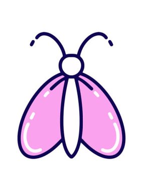 Basit, kalın kelebeğin neon ışık efekti animasyonu