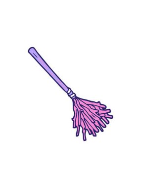 El çizimi çizgi film cadıları süpürge sopasının hareketli animasyonu