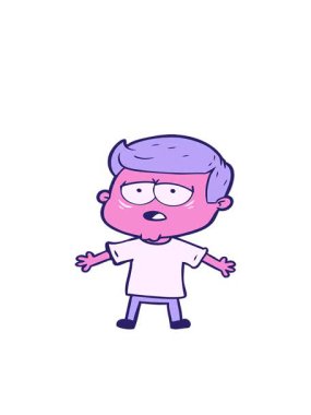 Çizgi film yorgun adamın hareketli animasyonu