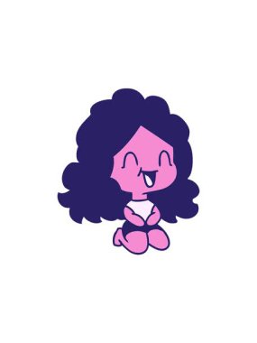 Satış animasyonu serbest çizim tatlı kawaii mutlu kız çizgi filmi