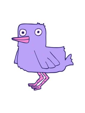 Çizgi film ördeğinin hareketlerini salla ve durdur