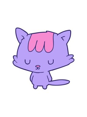 Çizgi film kedisinin eğlenceli bir çiziminin hareketli animasyonu