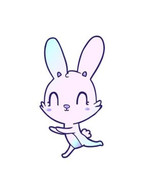 Tatlı çizgi film gerici tavşanın hareketli animasyonu