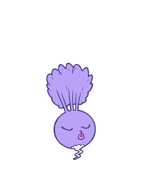 Çizgi film kökü sebzelerinin zıplama hareketi