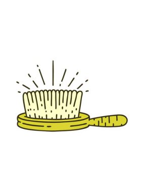 Saç fırçasının resimlerinin renk animasyonu değişiyor